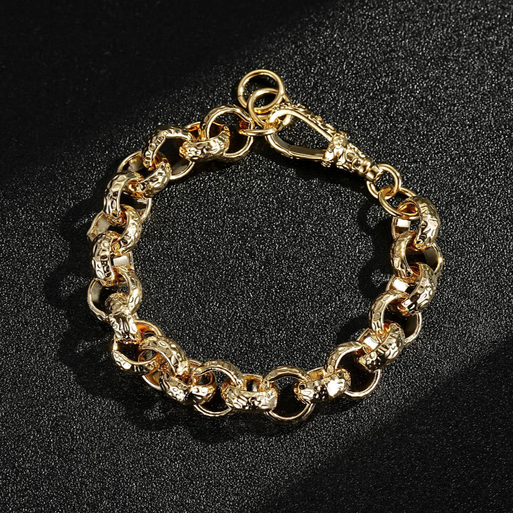 Gold and diamond sale belcher bracelet