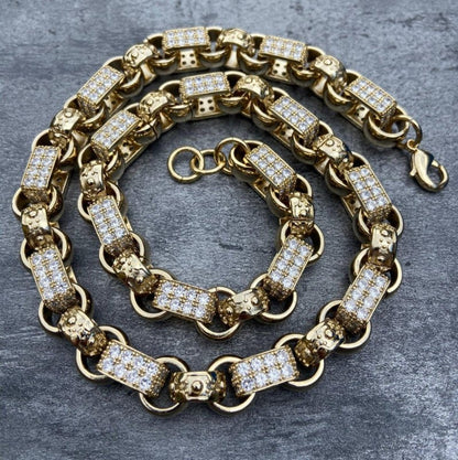 Gold XXL Gypsy Link Belcher Chain 30 inch