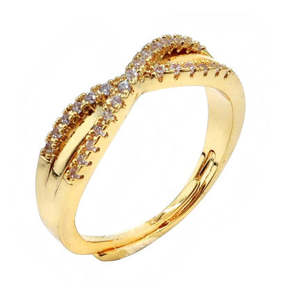 Gold Infinity Adjustable Ring with Stones