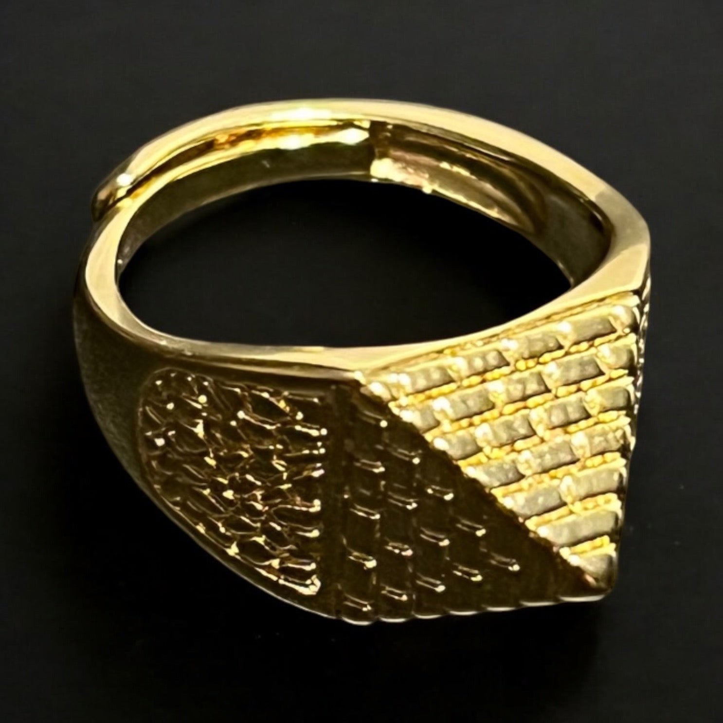 Kids Gold Pyramid Ring Size H Adjustable