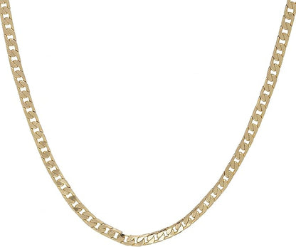 4mm Gold Cuban Chain Necklace Classic Men&