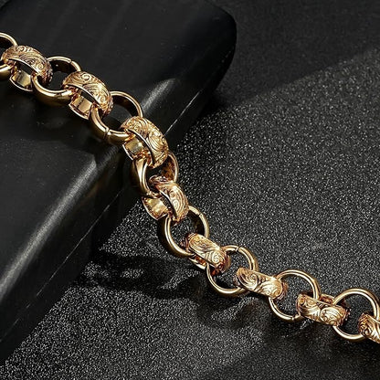 Heavy gold Belcher bracelet, 72 grams, gold-filled, 8-9.3 inch wrist fit.