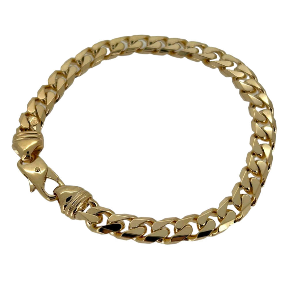 9ct Yellow Gold Tight Link Curb Cuban Gents Bracelet
