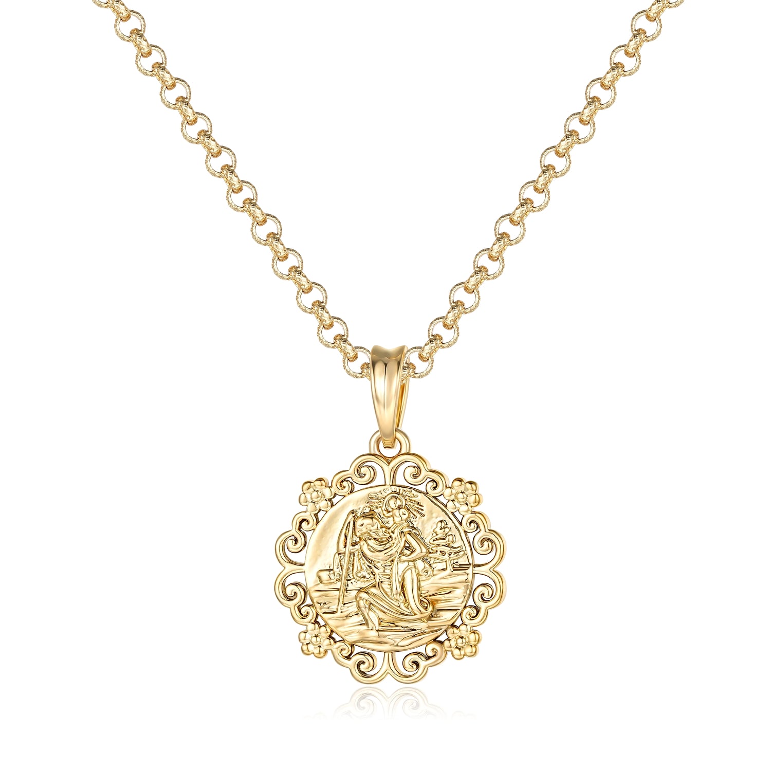 Beautiful Gold St. Christopher Pendant