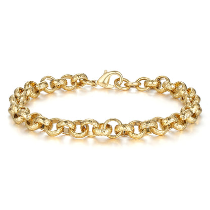 Lightweight kids gold Belcher bracelet, 8mm wide, diamond cut, gold-filled.