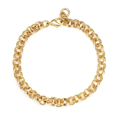 6-inch and 8-inch kids gold bracelet, 8mm width, diamond cut pattern.