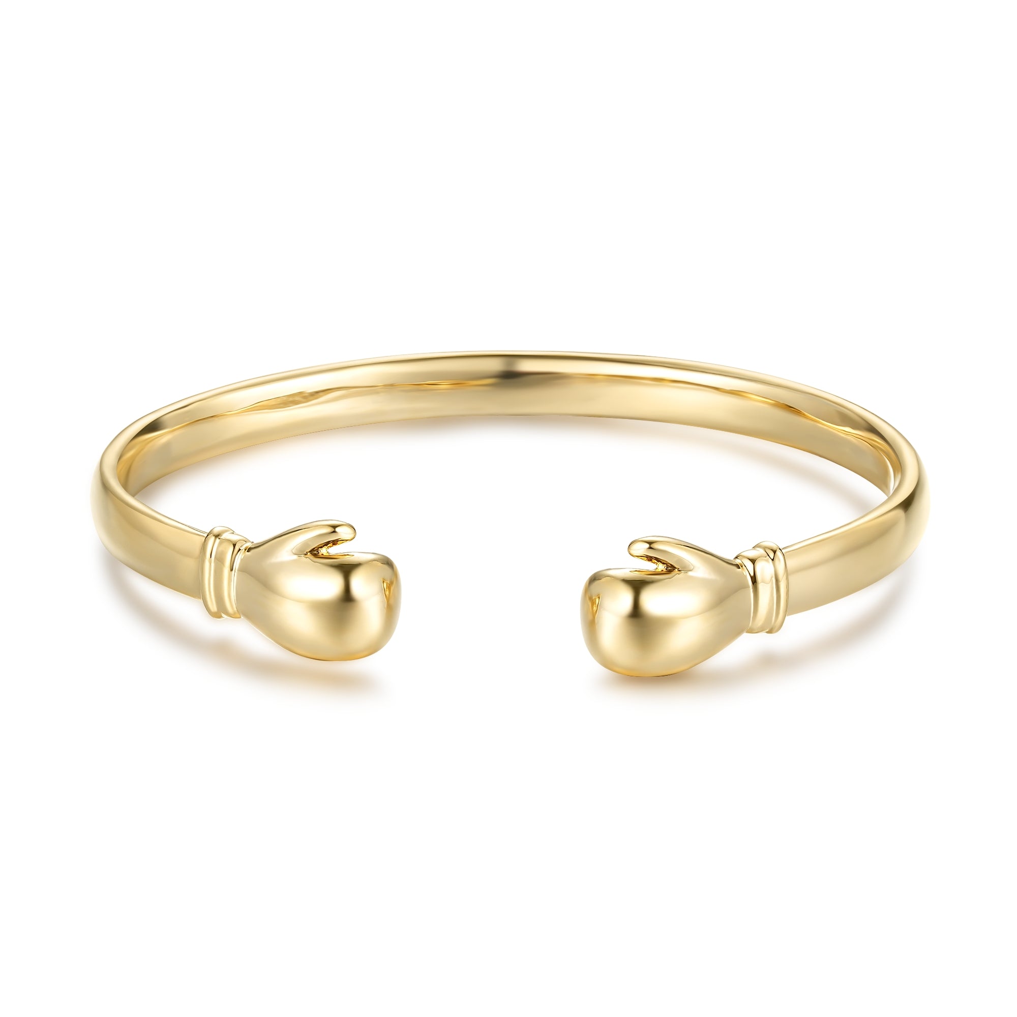 7.5-8 inch gold boxing glove bangle, 4mm width, 28 grams, gold-filled finish.