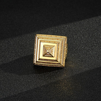 Adjustable gold filled ring with pyramid design