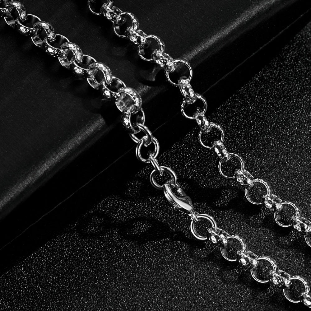 8mm Silver Pattern Belcher Chain