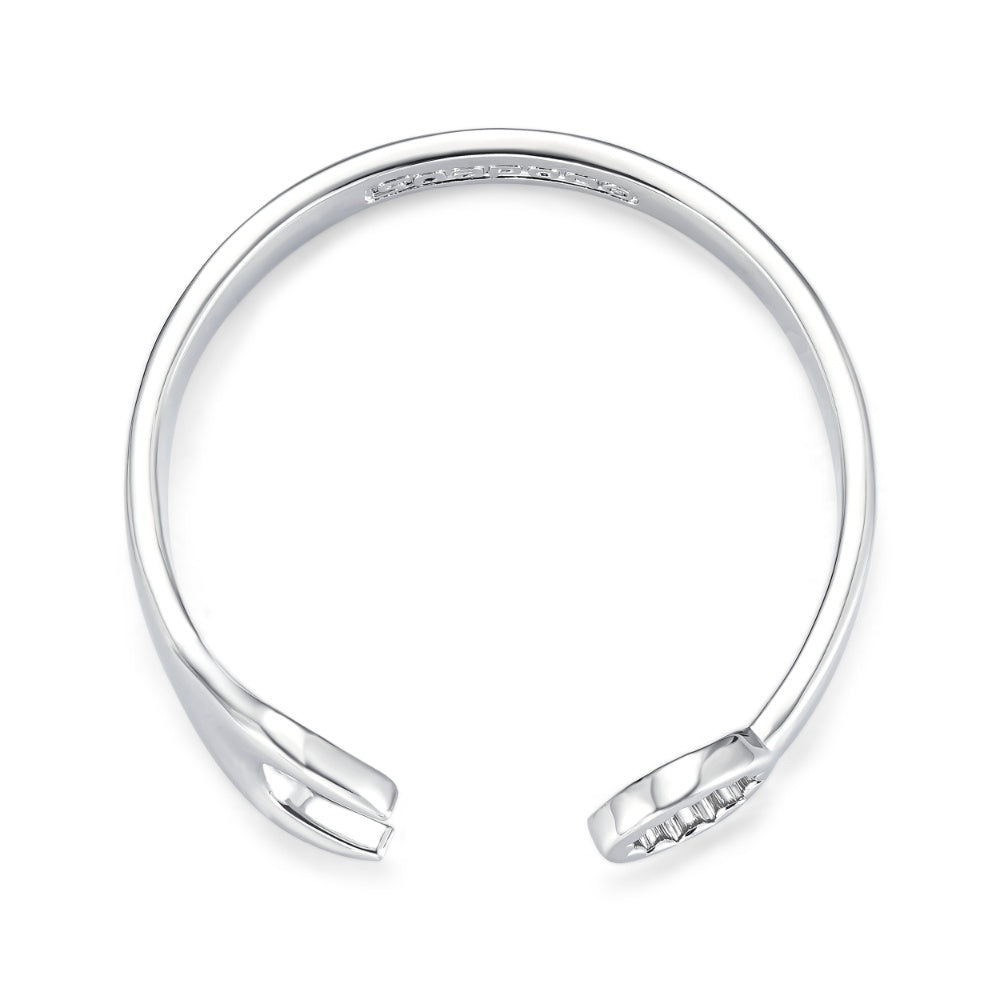 6mm Silver Spanner Wrench Bangle Adjustable