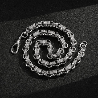 10mm Silver Filled Gypsy Link Belcher Chain with Albert Clasp