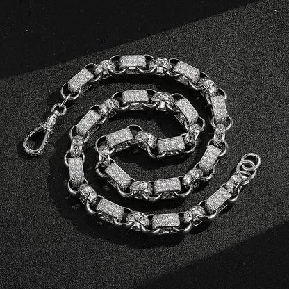 13mm Silver Filled Gypsy Link Belcher Chain with Albert Clasp