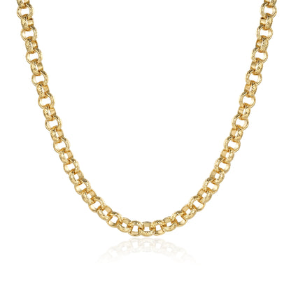 New Premium 8mm Gold Diamond Cut Pattern Belcher Chain 16/20/24/30 Inch