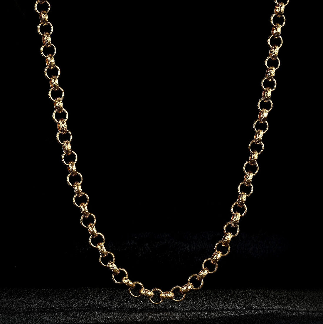 New 8mm Gold Diamond Cut Pattern Belcher Chain