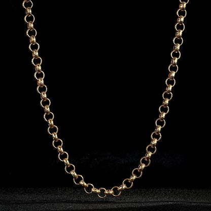 New Premium 8mm Gold Diamond Cut Pattern Belcher Chain 16/20/24/30 Inch