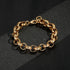 15mm wide gold Belcher bracelet, 8-9.3 inches long, 72 grams.