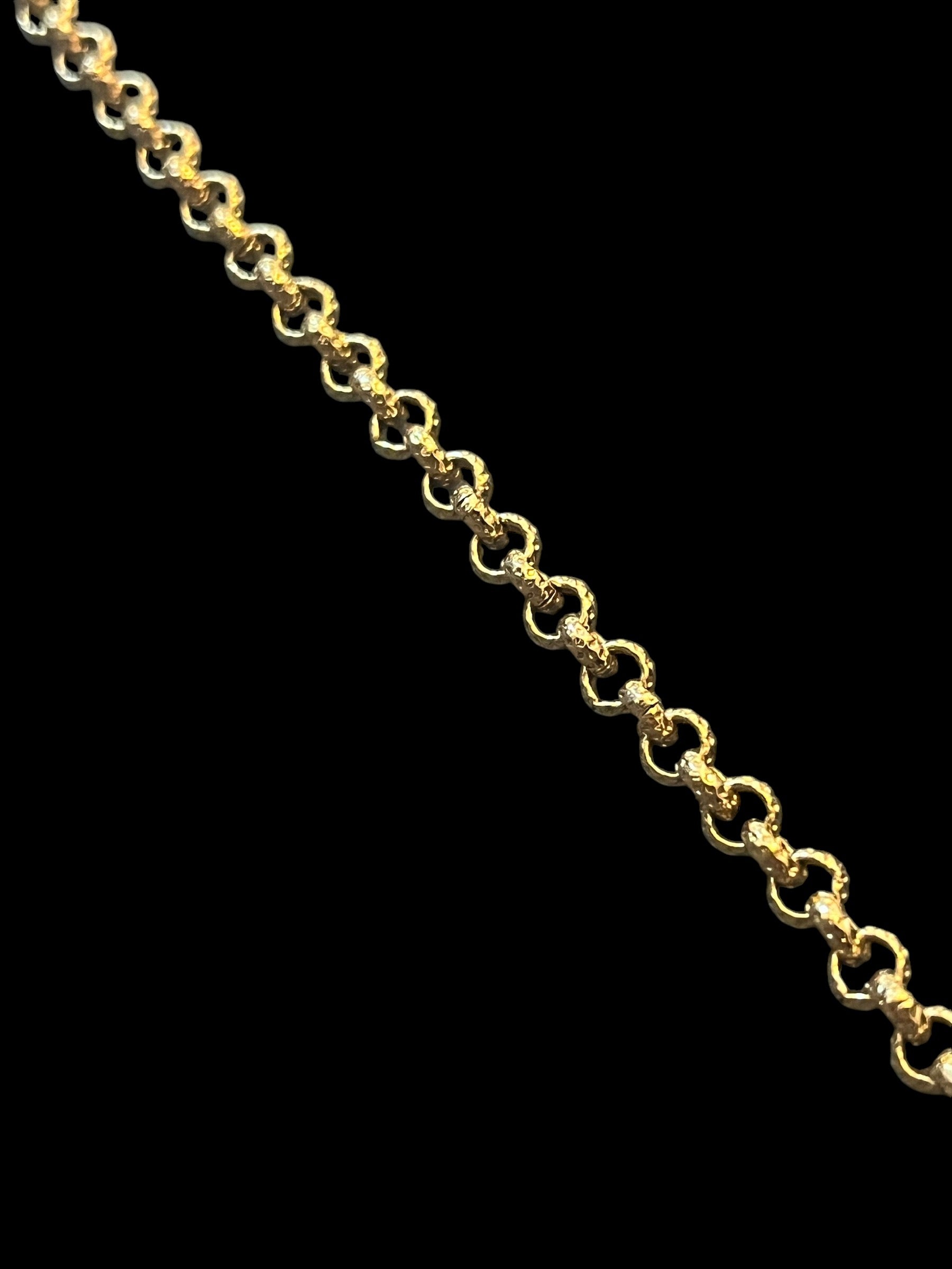 3mm Gold Diamond Cut Pattern Belcher Bracelet 8-8.5 inch