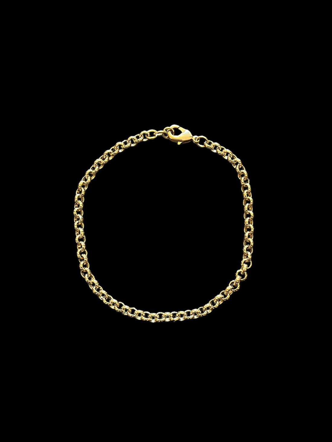 3mm Gold Diamond Cut Pattern Belcher Bracelet 8-8.5 inch