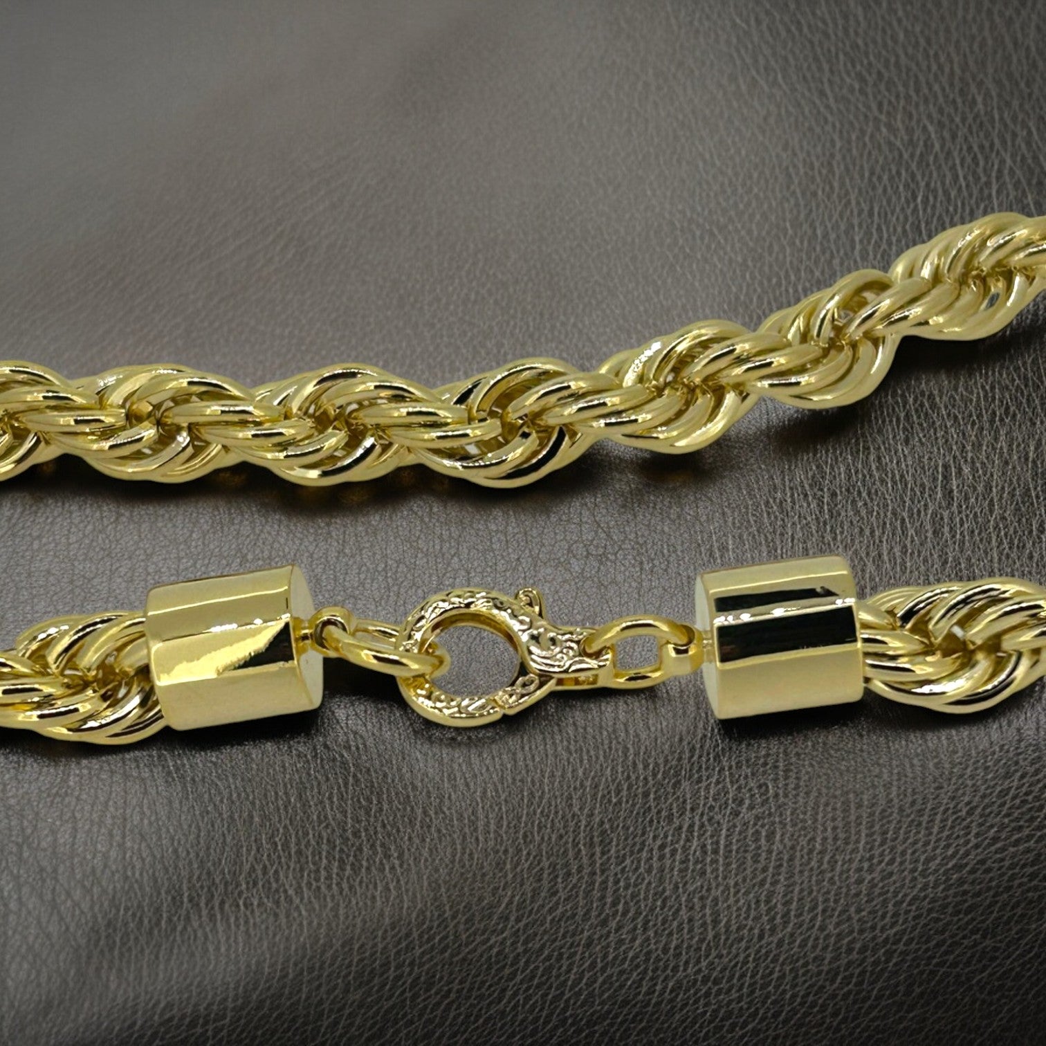 12mm Gold Filled Rope Chain Necklace, 30 Inches Long