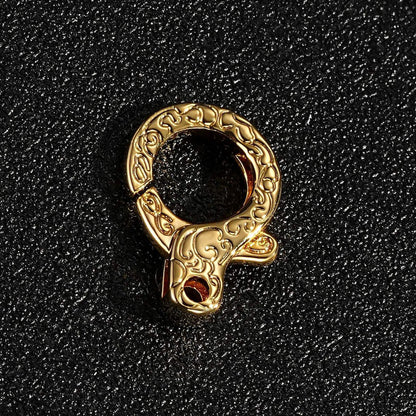 Gold Regular Ornate Patterned Lobster Clasp - Clasp Only
