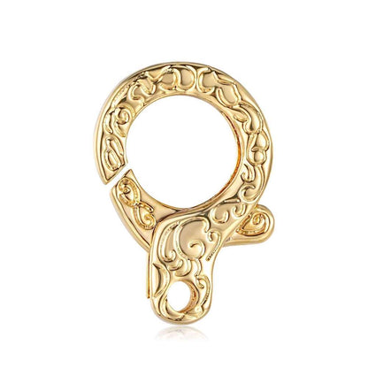 Gold Regular Ornate Patterned Lobster Clasp - Clasp Only