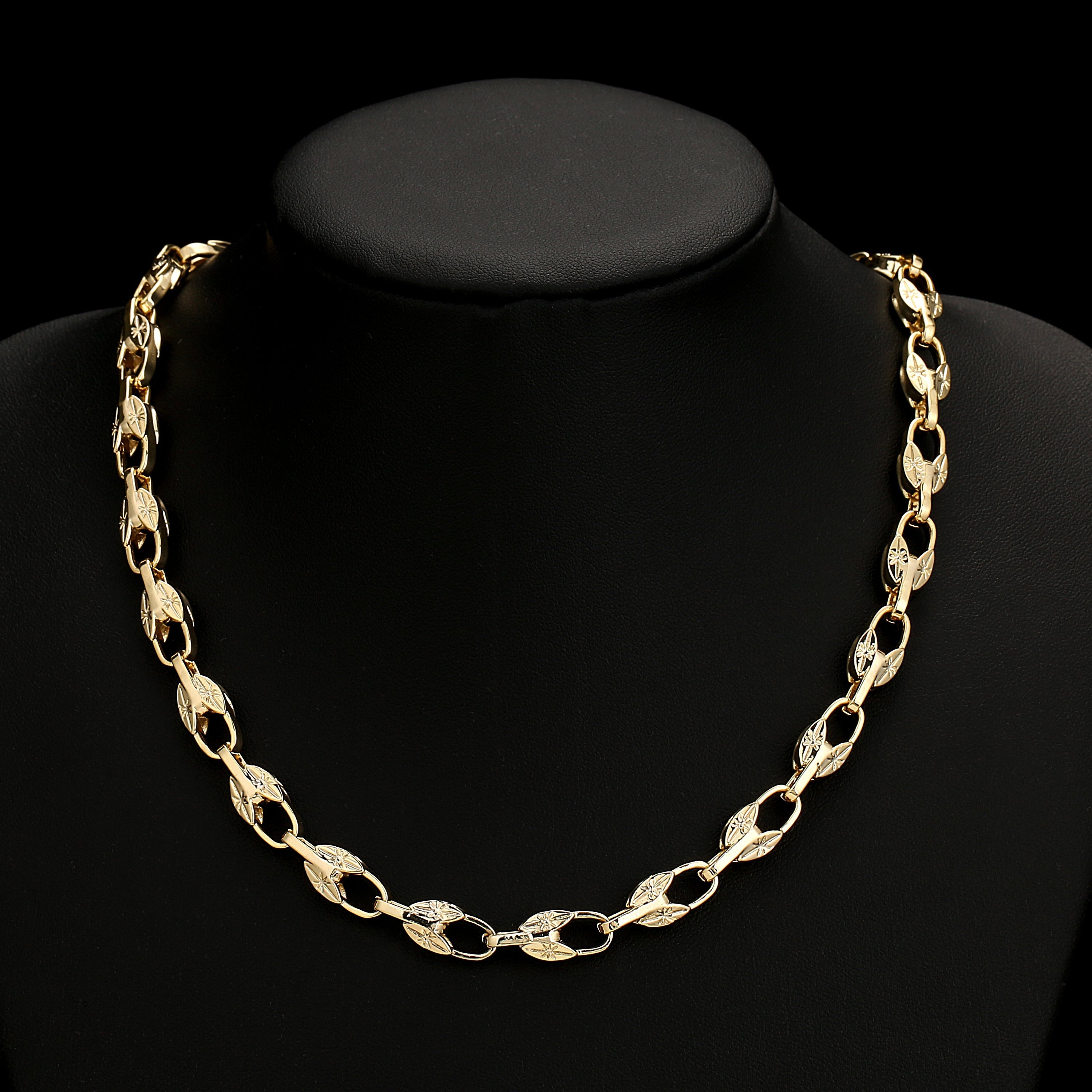 8mm Gold Filled Tulip Chain Necklace, 20 Inches Long