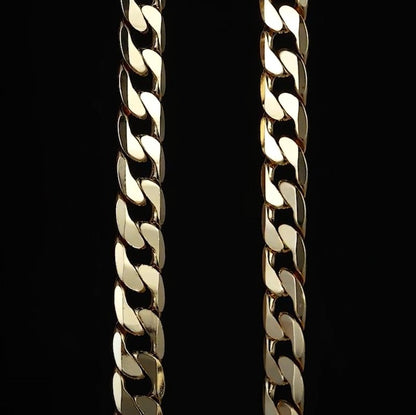 Gold Bonded Cuban Curb Chain, 12mm Width, 24 Inches