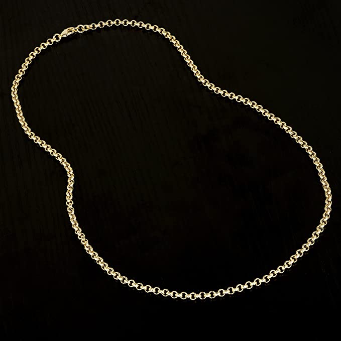 4mm Gold Diamond Cut Pattern Belcher Chain