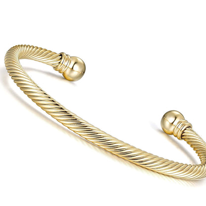 Luxury Gold Pattern Torque Adjustable Bangle / Bracelet