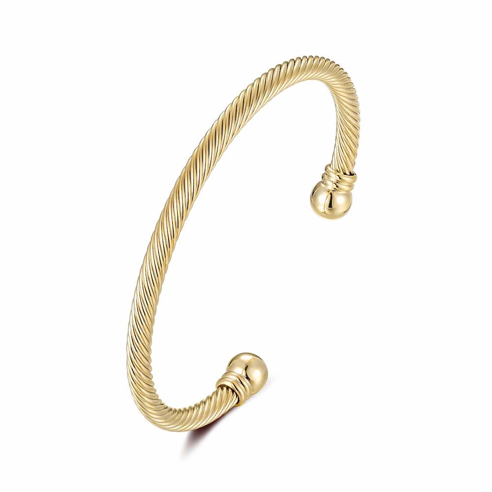 Luxury Gold Pattern Torque Adjustable Bangle / Bracelet