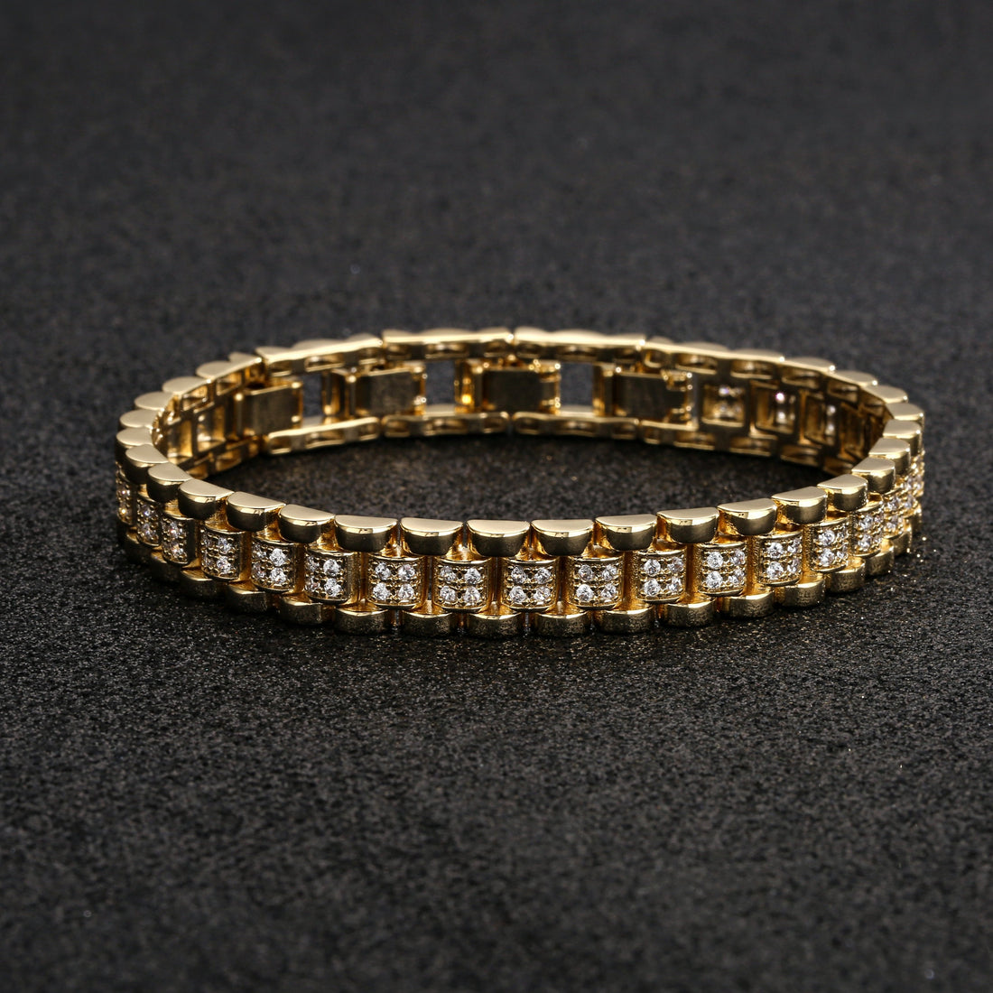 10mm Gold Watchband Link Bracelet Adjustable Gold Bracelet