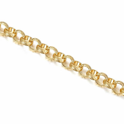 New 8mm Gold Diamond Cut Pattern Belcher Bracelet - 8 Inch