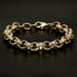 12mm wide gold Belcher bracelet, 8-inch length, 51 grams, diamond cut pattern.