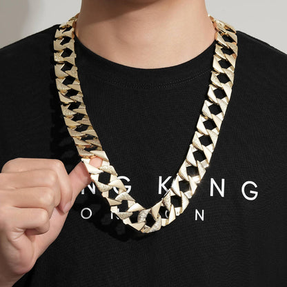 Luxury Heavy 27mm Gold Bark Chaps Cuban Curb Chain [Upgraded]