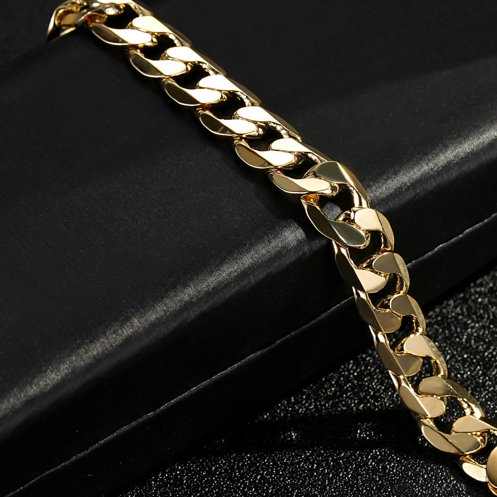 Luxury 9mm Gold Cuban Curb Chain Necklace