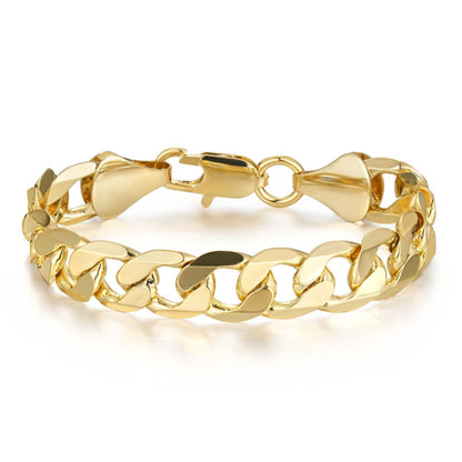 Luxury  9mm Gold Cuban Curb Bracelet