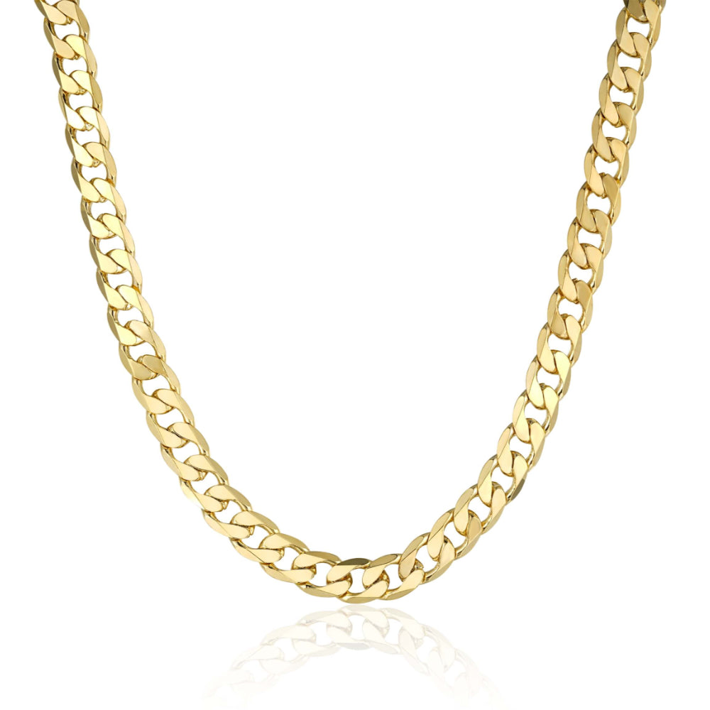 Luxury 9mm Gold Cuban Curb Chain Necklace