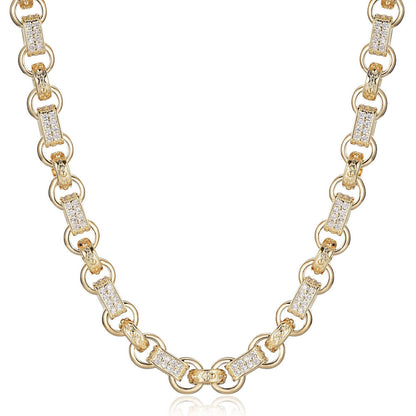 10mm Gold Gypsy Belcher Chain Albert Clasp 22 Inch