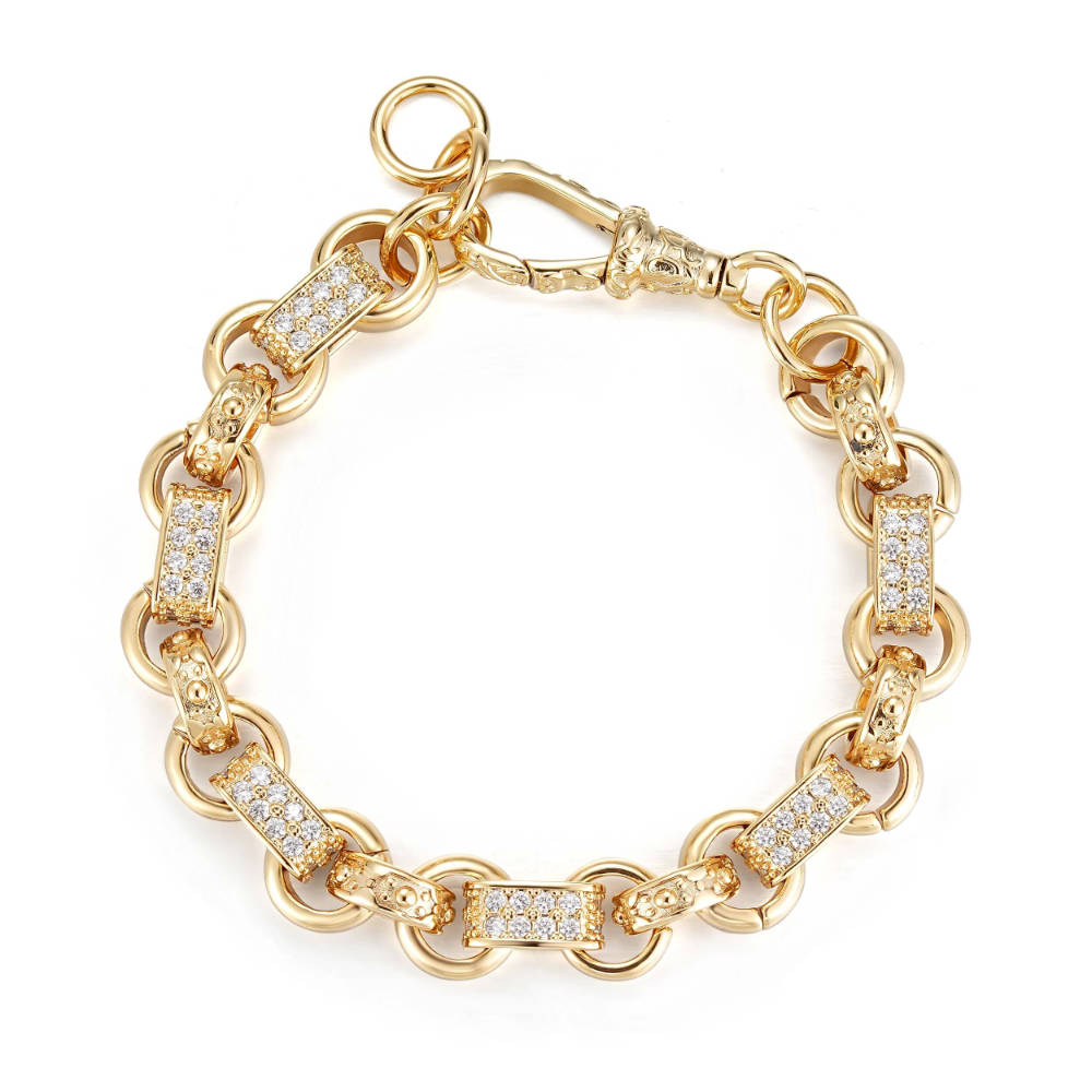9ct Gold Diamond Id Bar Belcher Bracelet | Goldmark (AU)