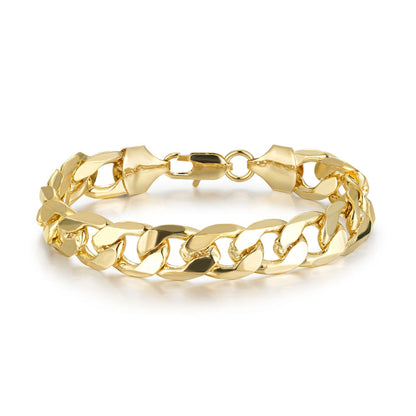 Luxury Gold 12mm Cuban Curb Bracelet