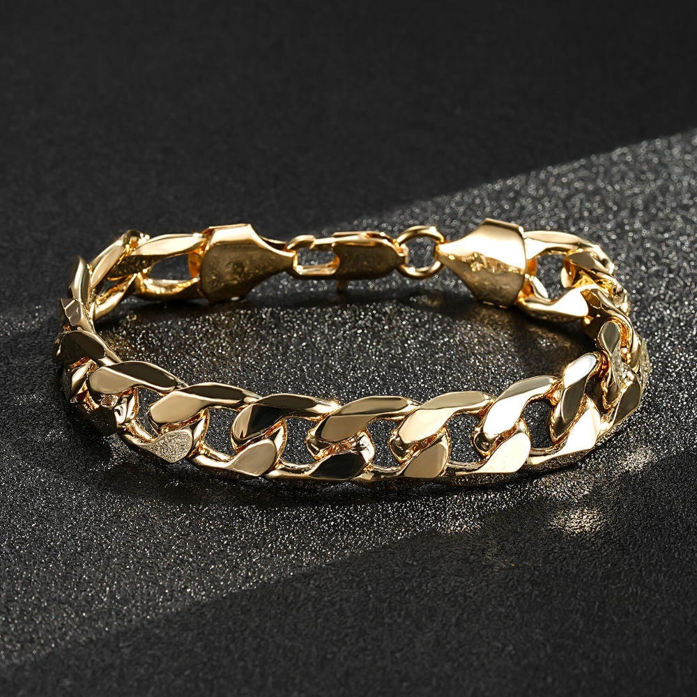 Luxury Gold 12mm Cuban Curb Bracelet