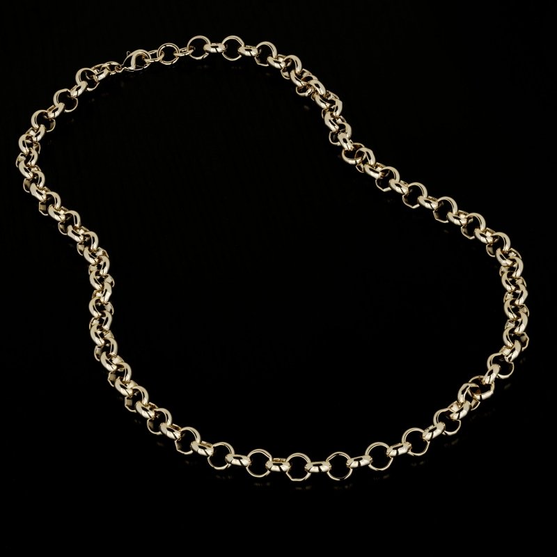 Set 10mm Gold Classic Belcher Bracelet and Chain (6 and 16 inches)