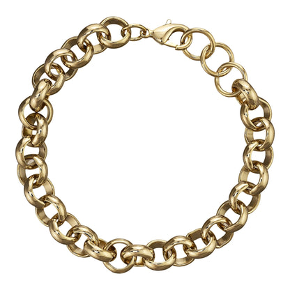 10mm Gold Classic Belcher Bracelet - 8 Inch