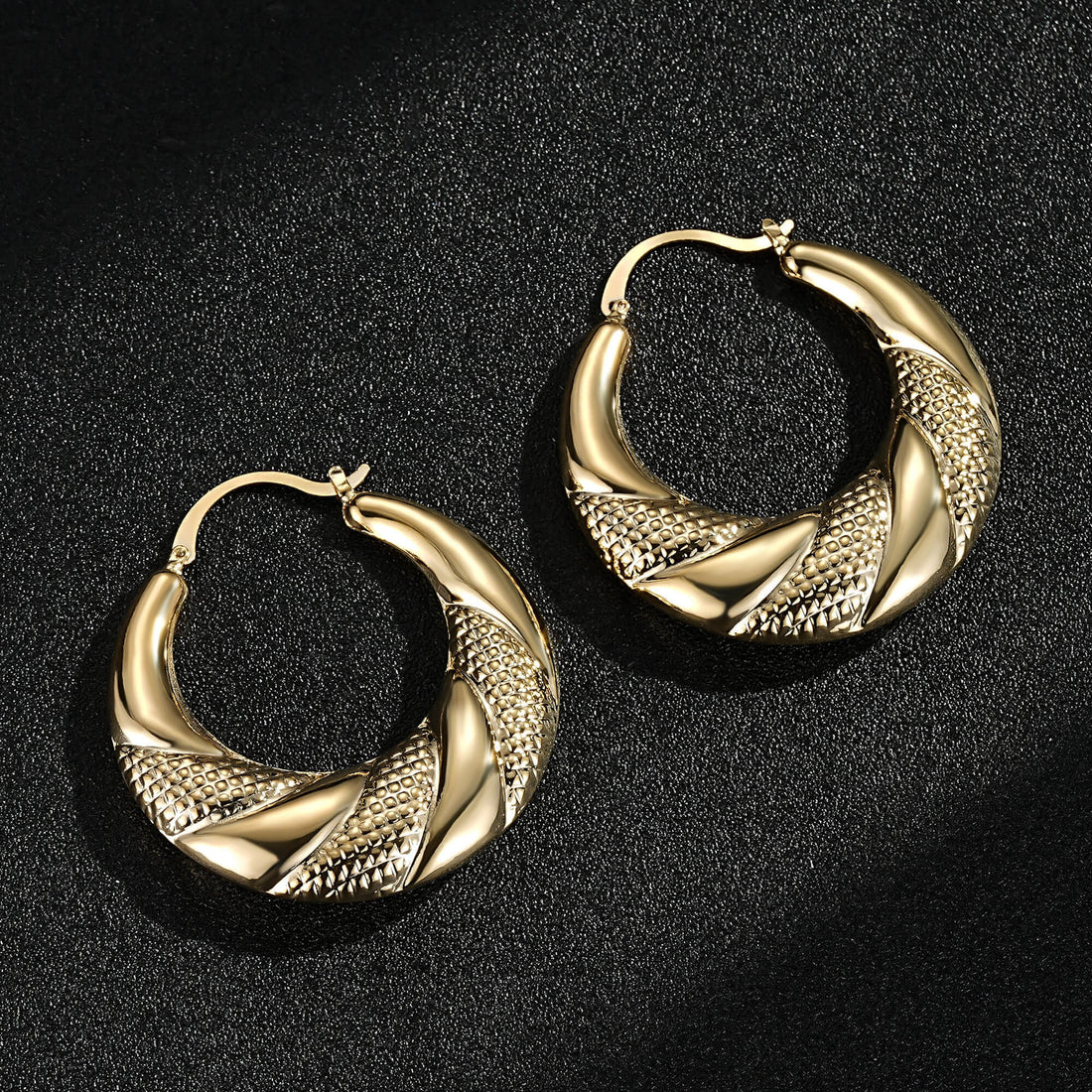 50mm Gold Round Gypsy Hoop Lightweight Earrings