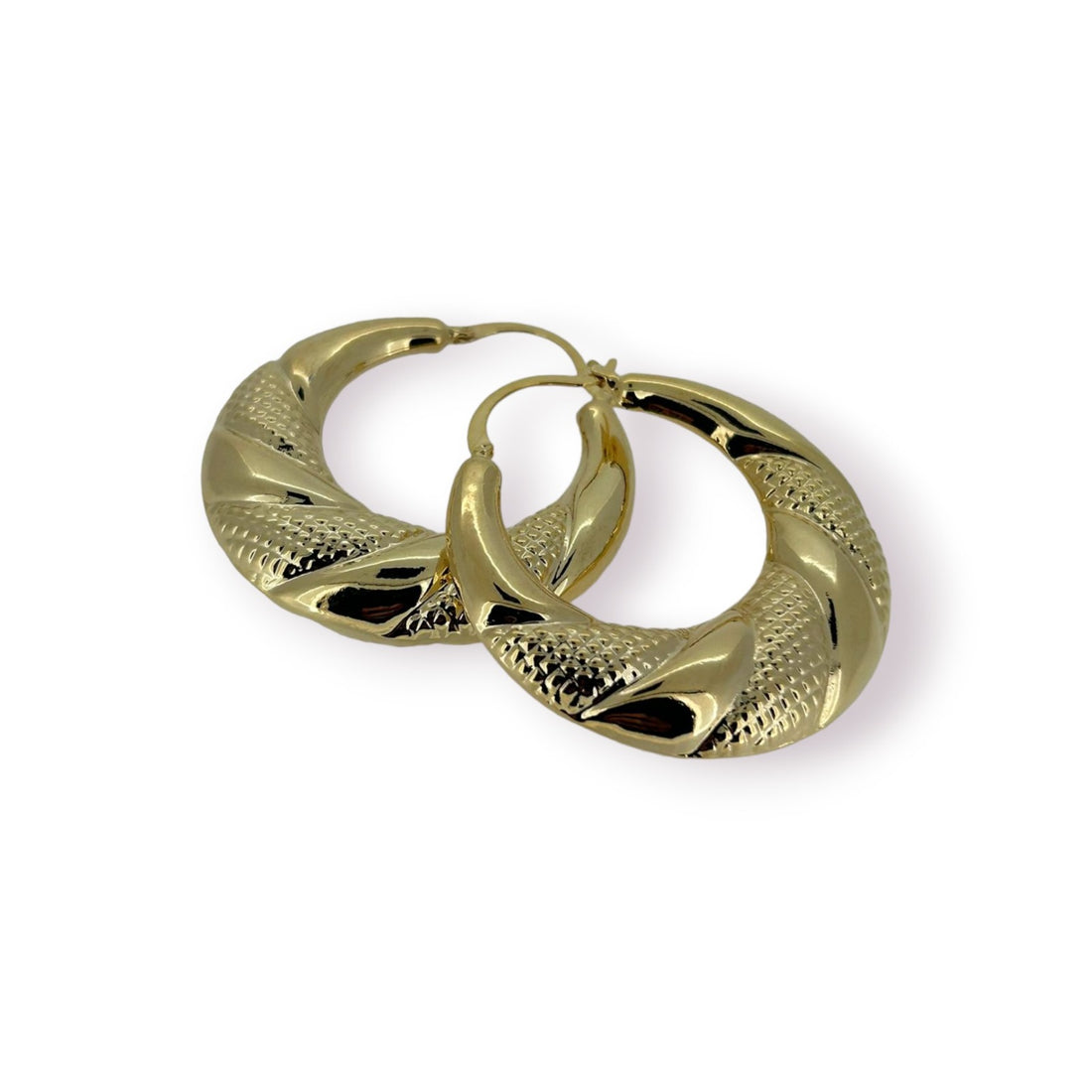 Premium Gold 50mm Round Gypsy Hoop Lightweight Earrings