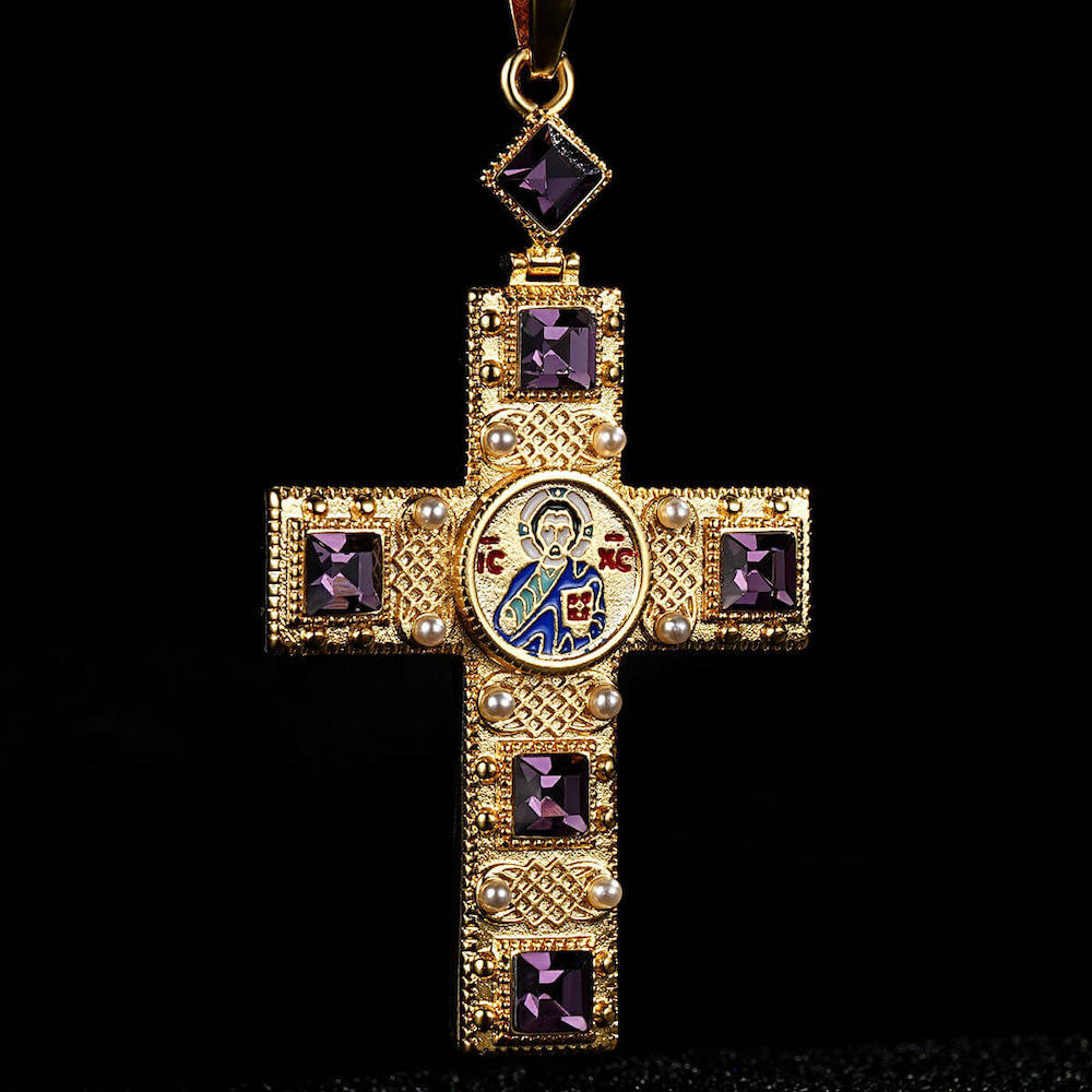 Gold Pectoral Cross Pendant
