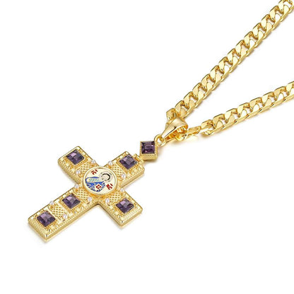 Gold Pectoral Cross Pendant