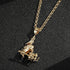 Premium Gold Witch with Cauldron Pendant and Gold Chain