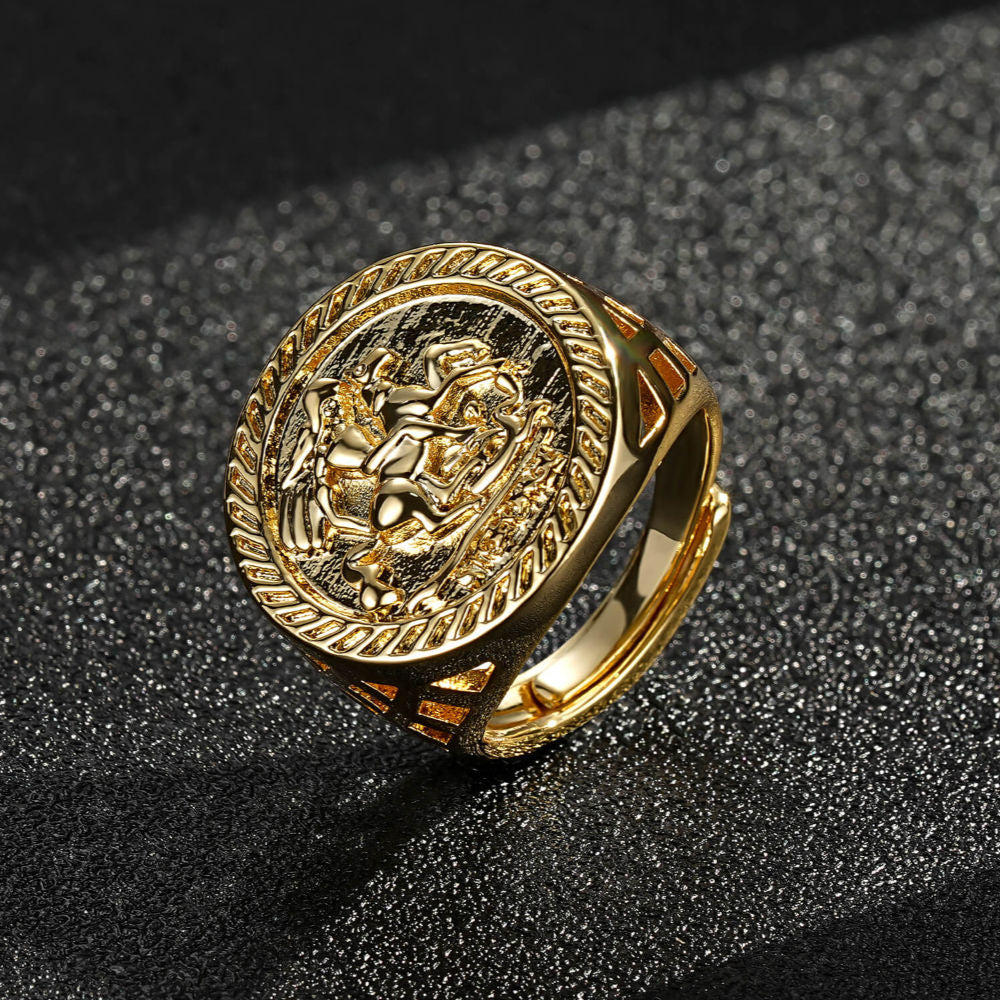 Premium Gold XXL Waterproof St George Adjustable Ring