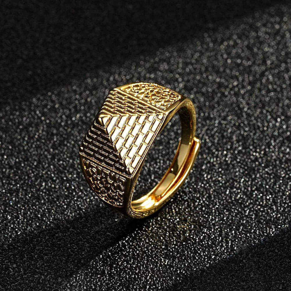 New Kids Gold Pyramid Ring Size H Adjustable